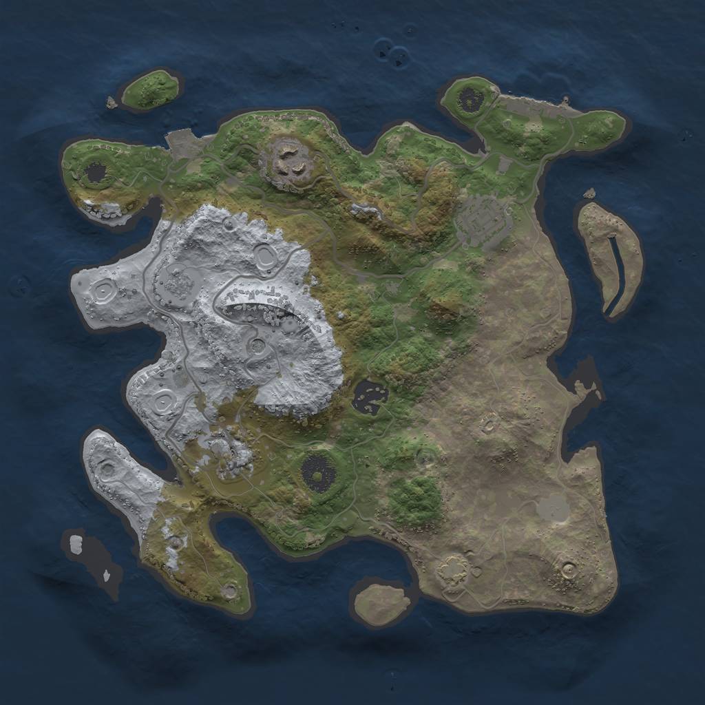Rust Map: Procedural Map, Size: 3000, Seed: 521363986, 11 Monuments