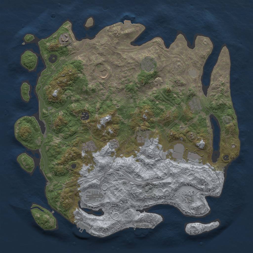 Rust Map: Procedural Map, Size: 4250, Seed: 1839535932, 19 Monuments