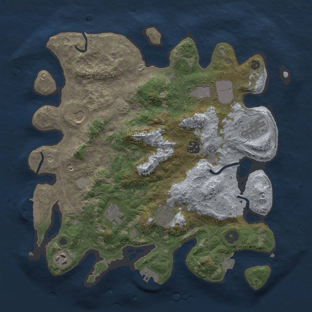 Rust Map: Procedural Map, Size: 3500, Seed: 1867289158, 15 Monuments