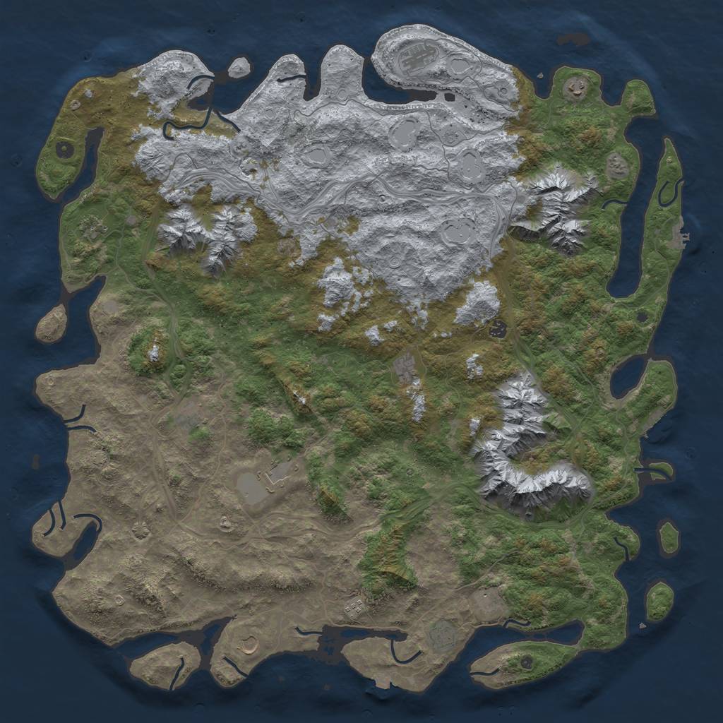 Rust Map: Procedural Map, Size: 6000, Seed: 1865863231, 19 Monuments