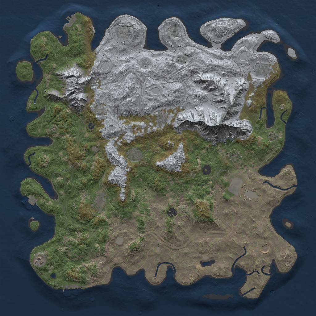 Rust Map: Procedural Map, Size: 5000, Seed: 1603244652, 19 Monuments