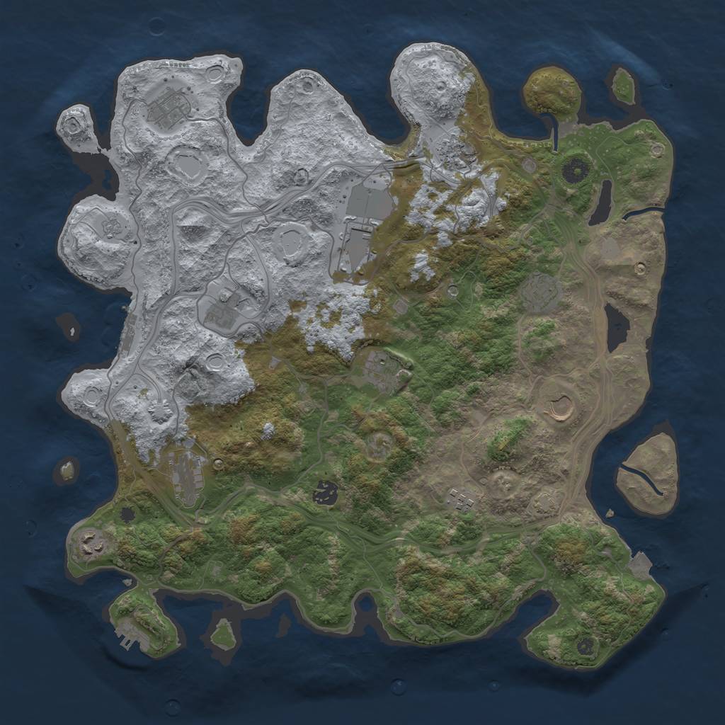 Rust Map: Procedural Map, Size: 4250, Seed: 527441284, 19 Monuments