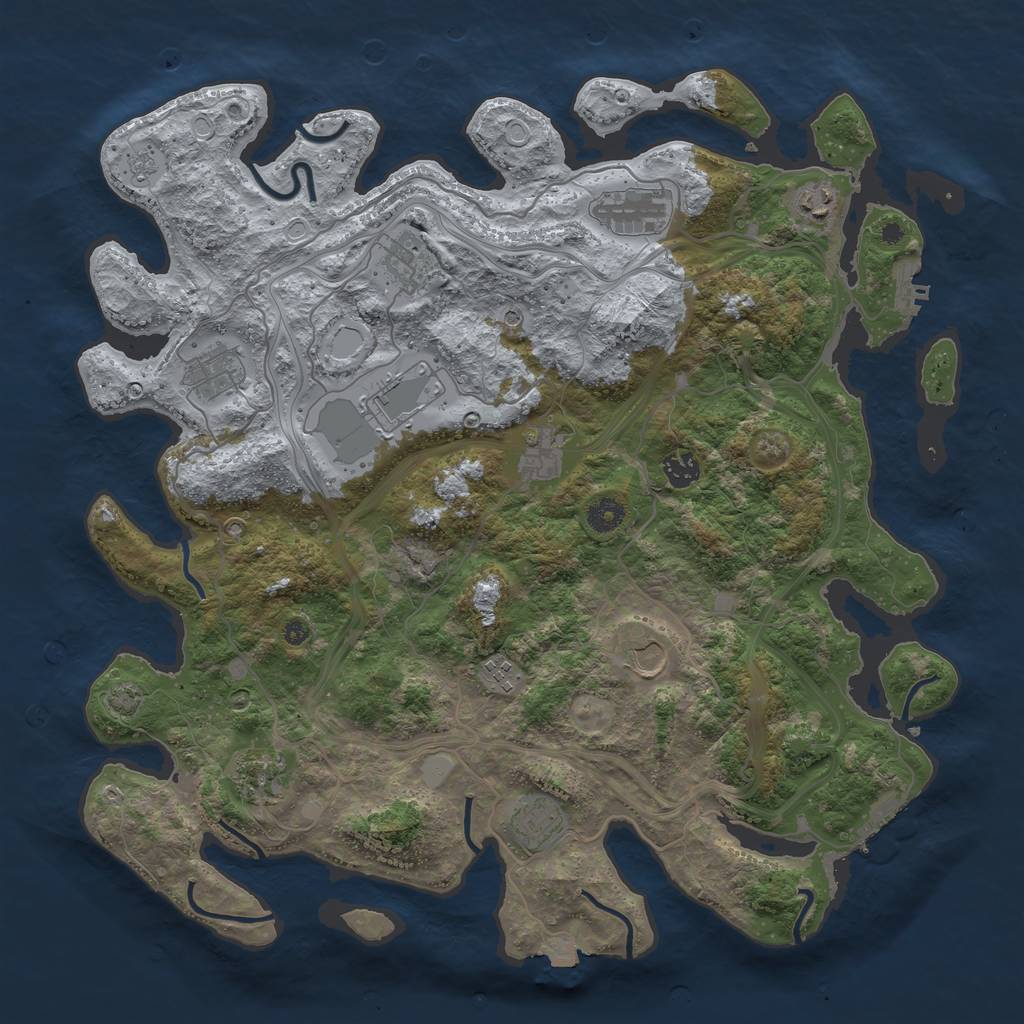 Rust Map: Procedural Map, Size: 4250, Seed: 646085843, 19 Monuments