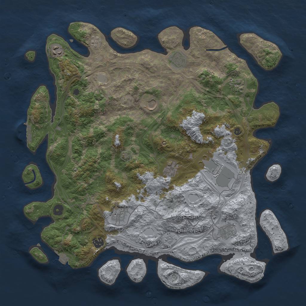 Rust Map: Procedural Map, Size: 4250, Seed: 1979581130, 17 Monuments