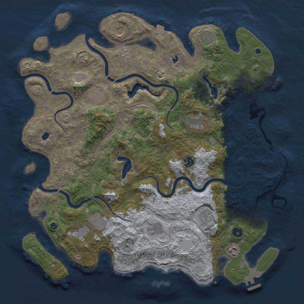 Rust Map: Procedural Map, Size: 4500, Seed: 1619600681, 17 Monuments