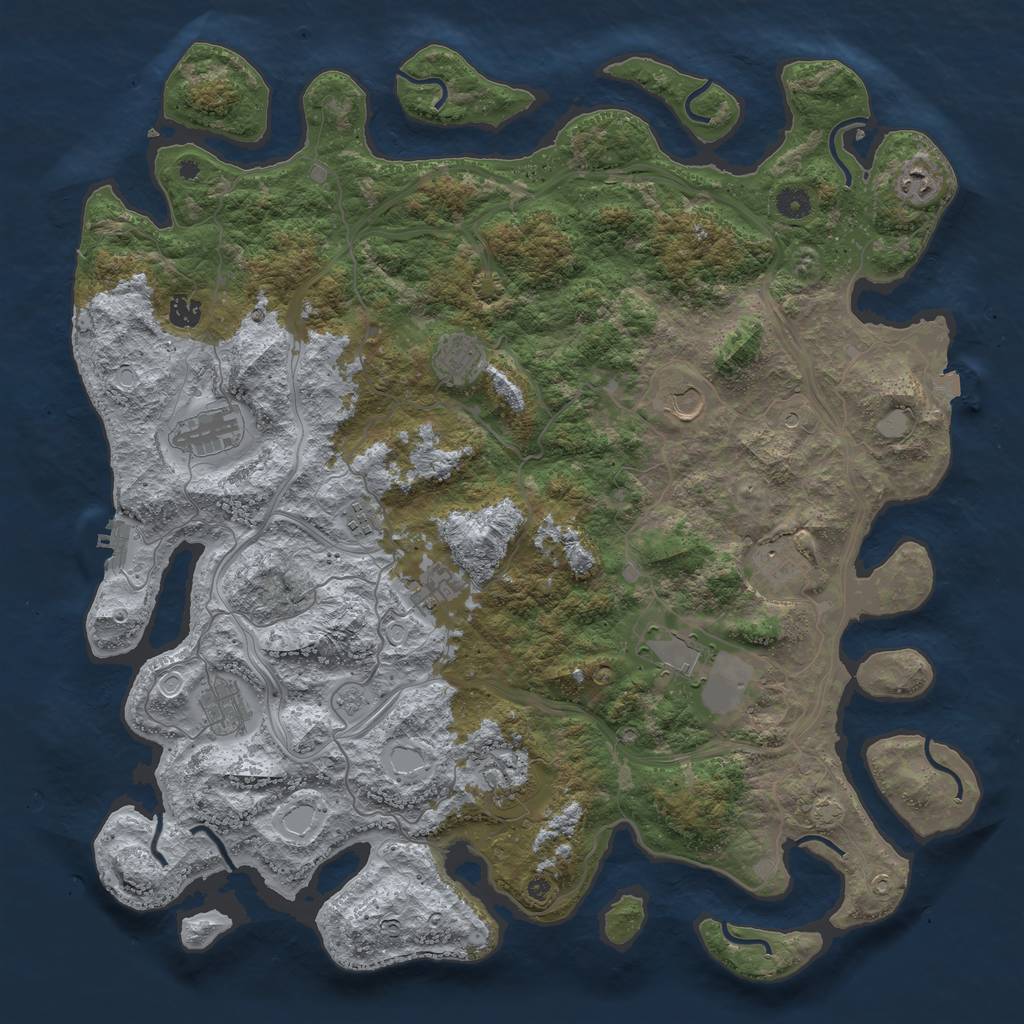 Rust Map: Procedural Map, Size: 4600, Seed: 1232222, 18 Monuments