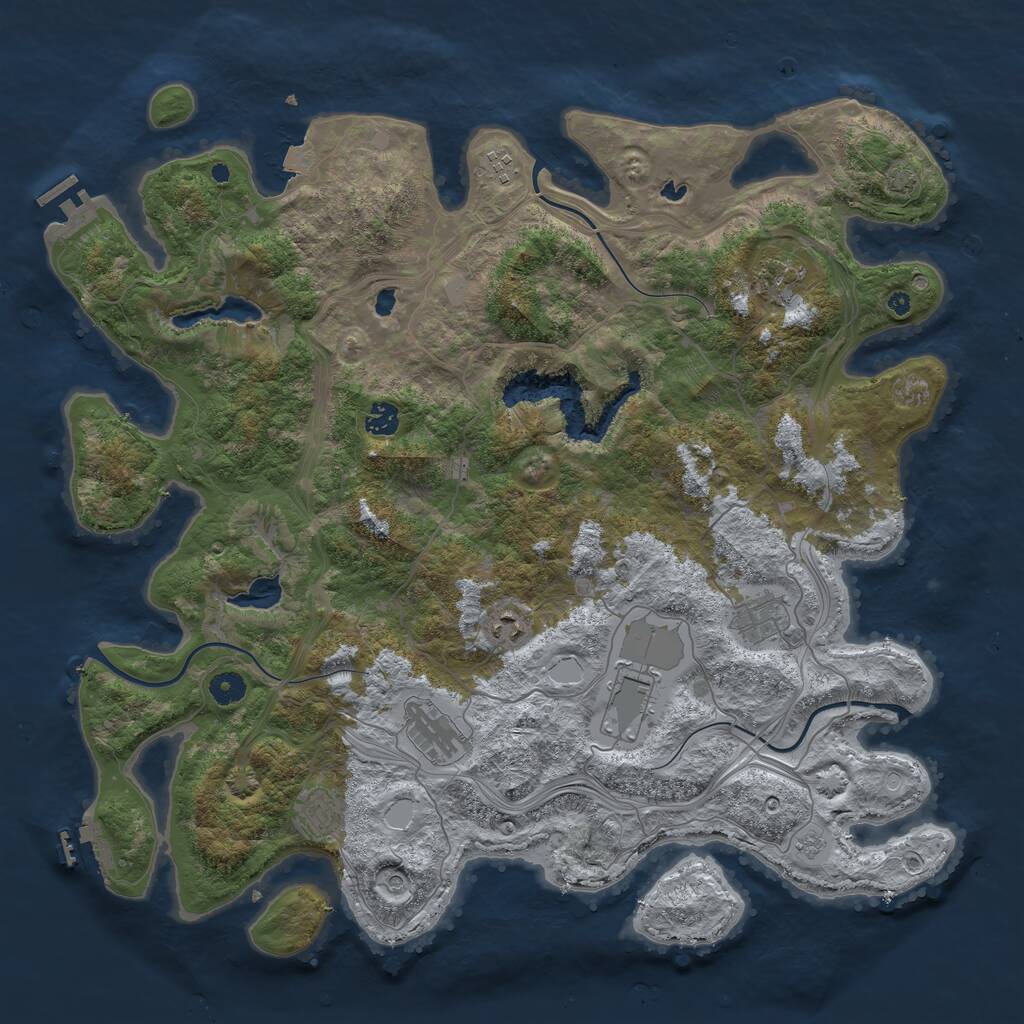 Rust Map: Procedural Map, Size: 4500, Seed: 2259097, 14 Monuments