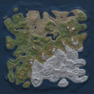 Thumbnail Rust Map: Procedural Map, Size: 4500, Seed: 2259097, 14 Monuments
