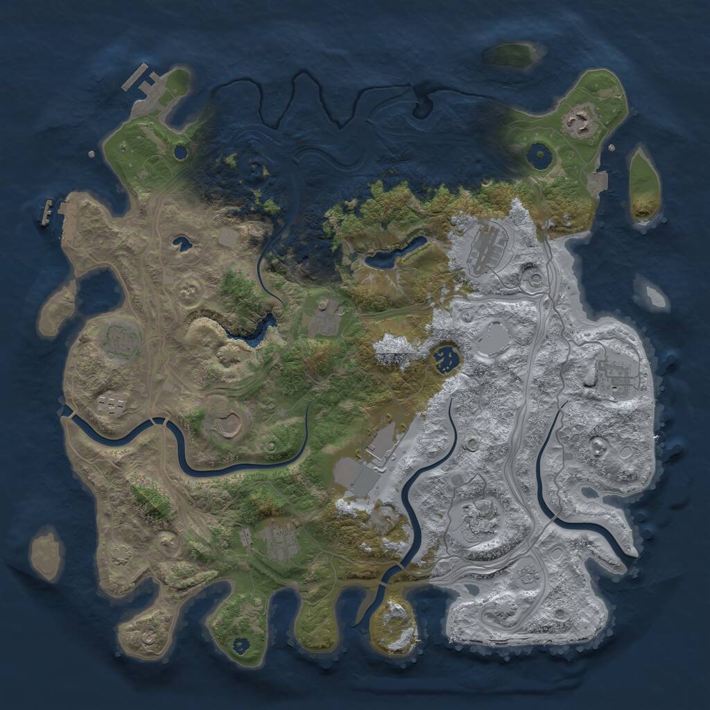 Rust Map: Procedural Map, Size: 4250, Seed: 1277018589, 17 Monuments
