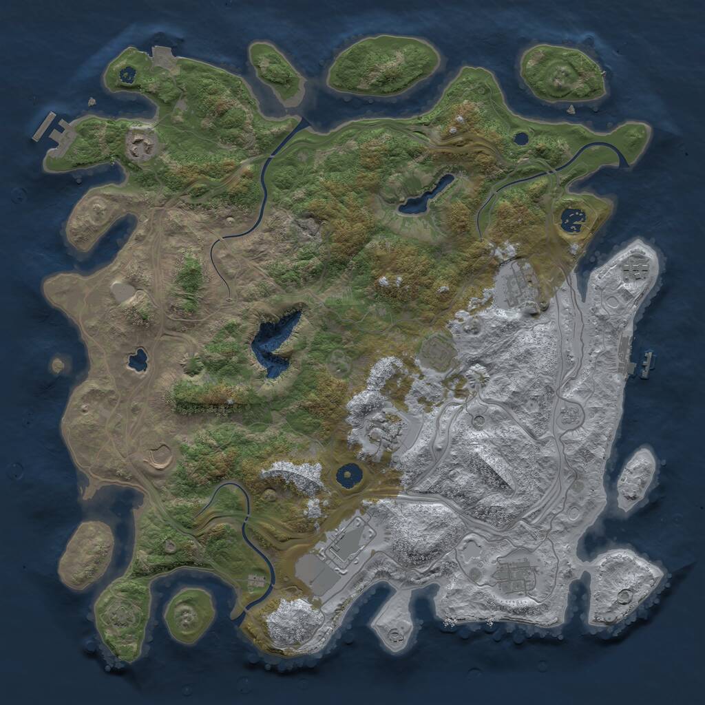 Rust Map: Procedural Map, Size: 4250, Seed: 1820054038, 15 Monuments