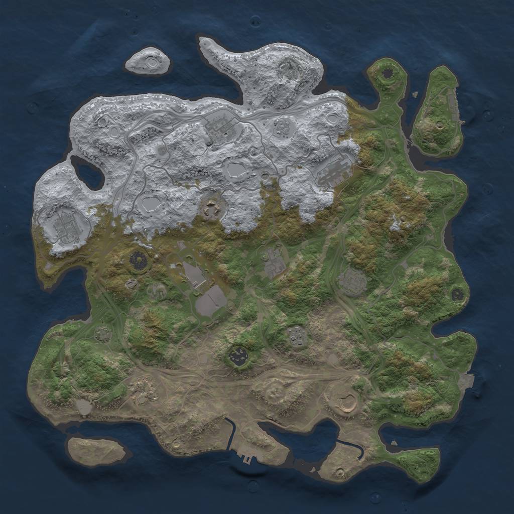 Rust Map: Procedural Map, Size: 4250, Seed: 582372215, 19 Monuments