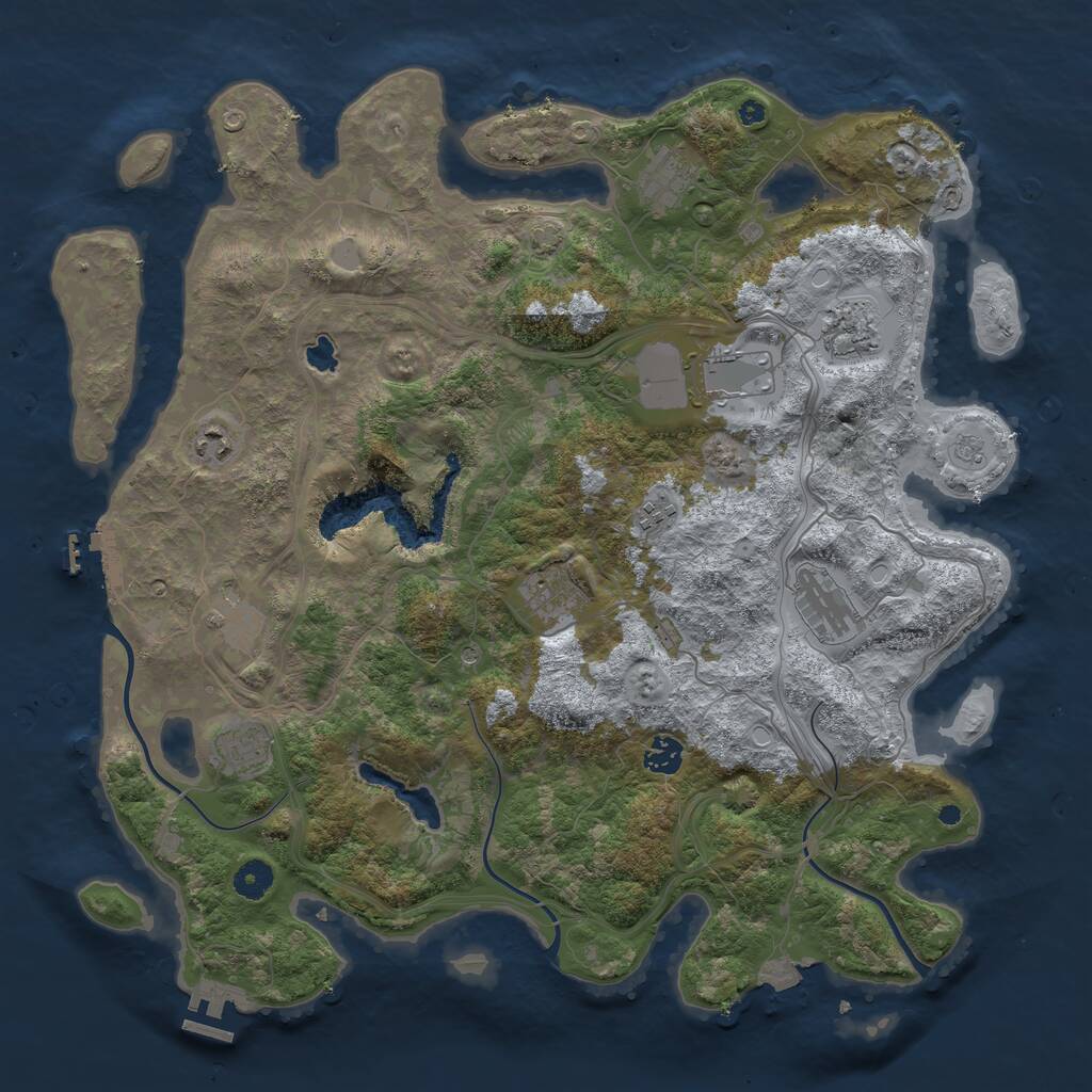Rust Map: Procedural Map, Size: 4250, Seed: 719702551, 16 Monuments