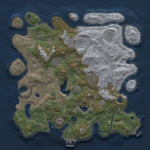 Thumbnail Rust Map: Procedural Map, Size: 4000, Seed: 1712374485, 14 Monuments