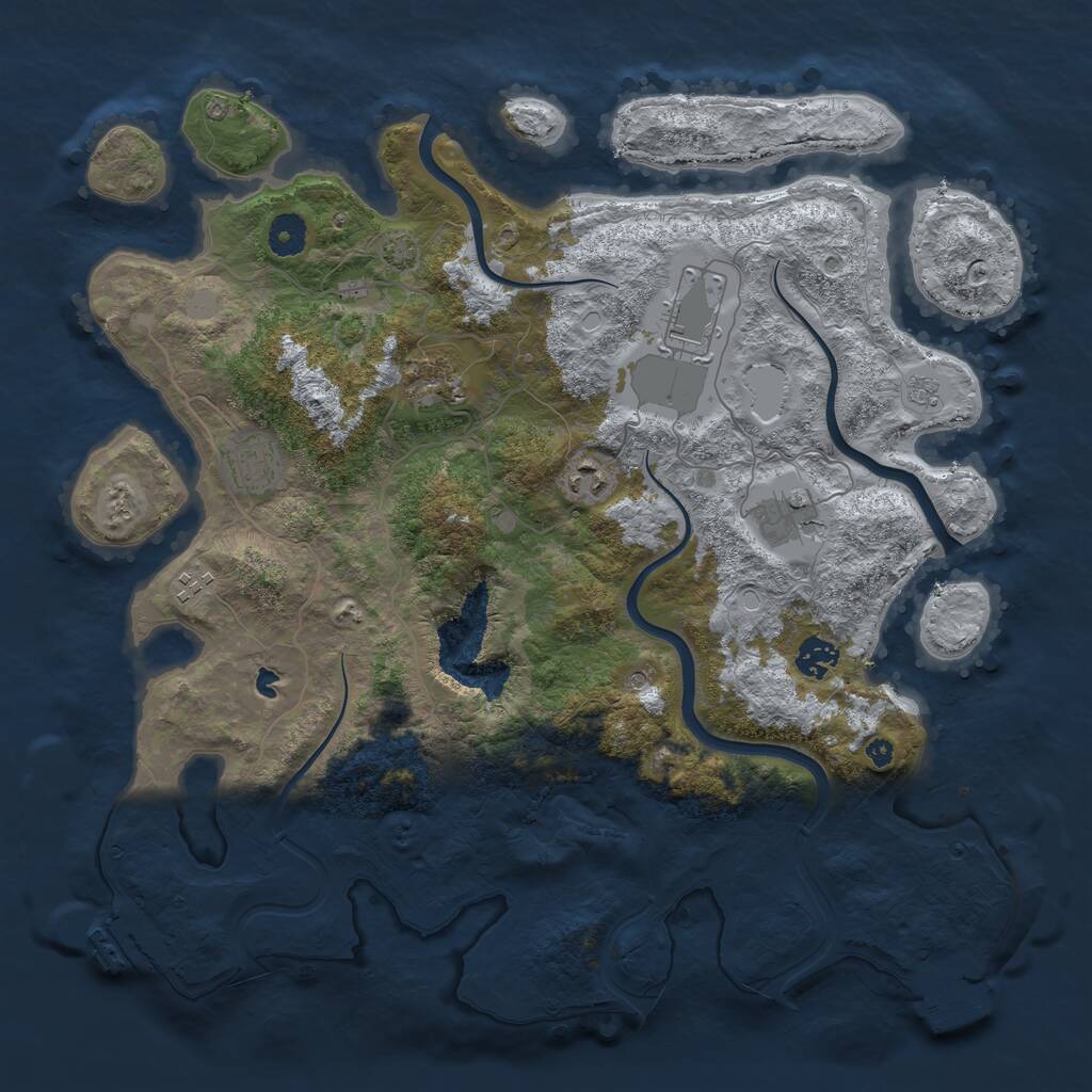Rust Map: Procedural Map, Size: 4000, Seed: 1712374485, 13 Monuments