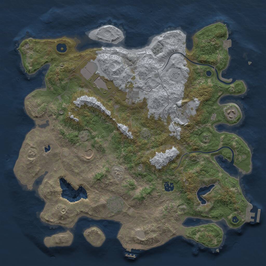 Rust Map: Procedural Map, Size: 4000, Seed: 274045317, 14 Monuments