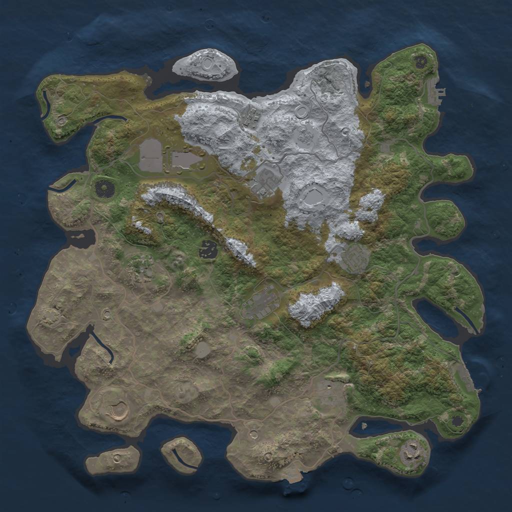 Rust Map: Procedural Map, Size: 4000, Seed: 274045317, 18 Monuments