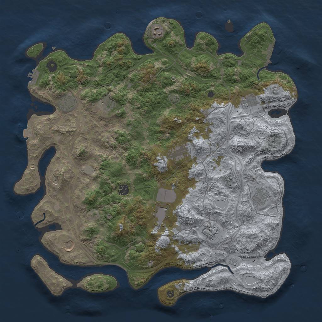 Rust Map: Procedural Map, Size: 4400, Seed: 40552353, 19 Monuments