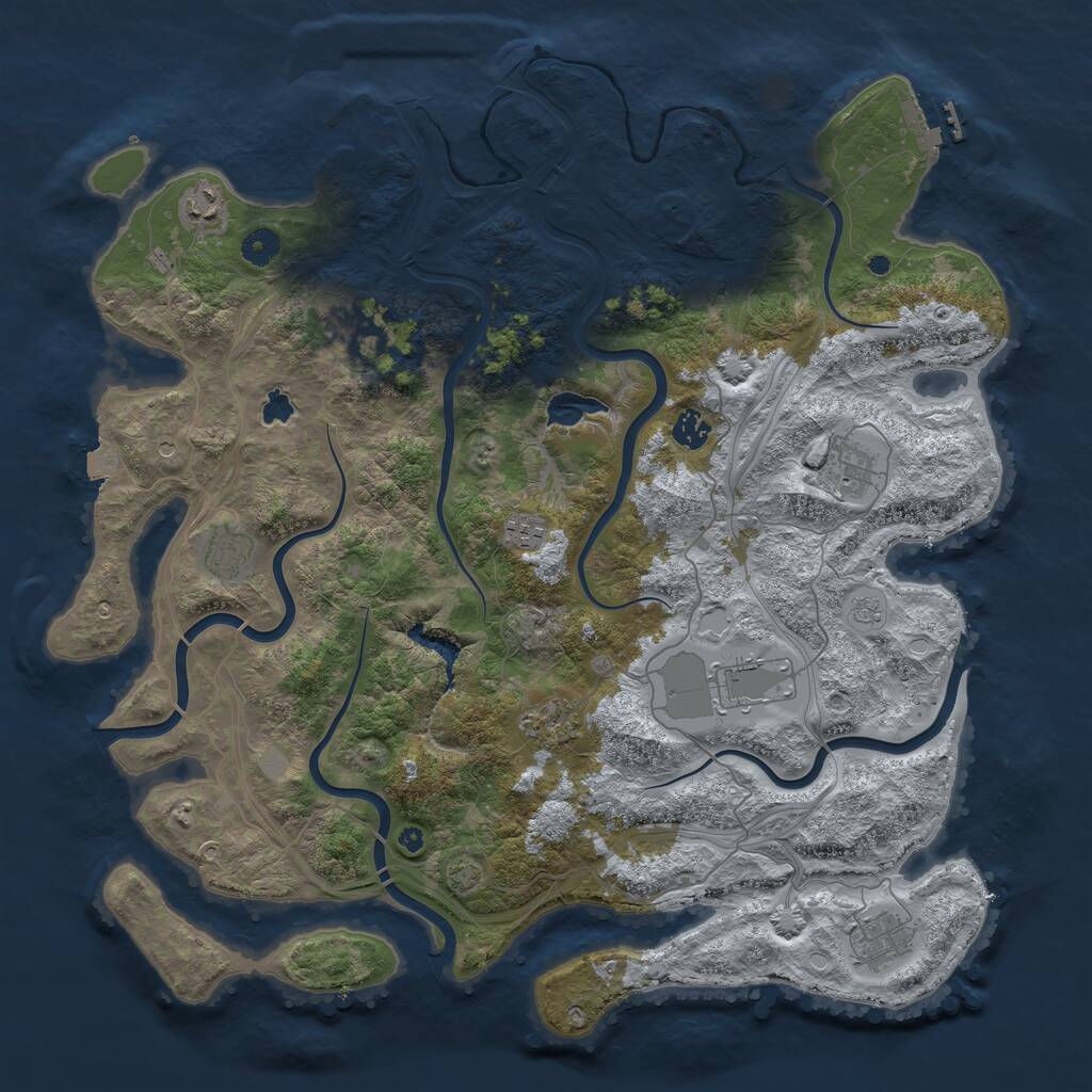 Rust Map: Procedural Map, Size: 4400, Seed: 40552353, 15 Monuments