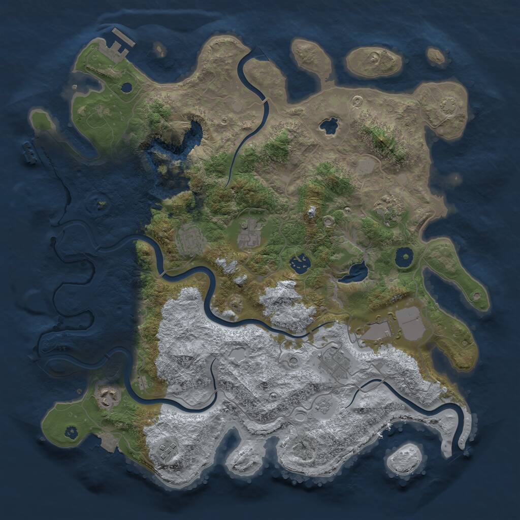 Rust Map: Procedural Map, Size: 4000, Seed: 1552055232, 14 Monuments