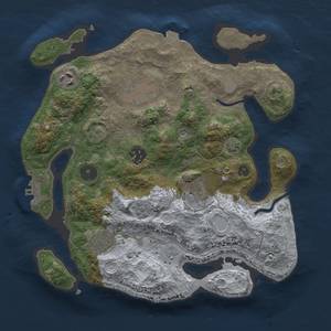 Thumbnail Rust Map: Procedural Map, Size: 3000, Seed: 400481077, 13 Monuments