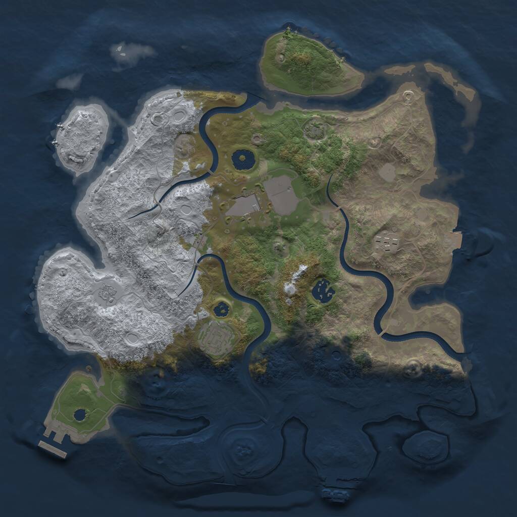 Rust Map: Procedural Map, Size: 3500, Seed: 452791204, 10 Monuments