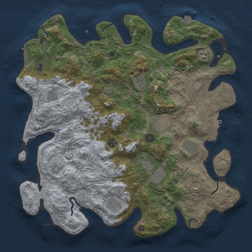 Rust Map: Procedural Map, Size: 4250, Seed: 387523667, 19 Monuments