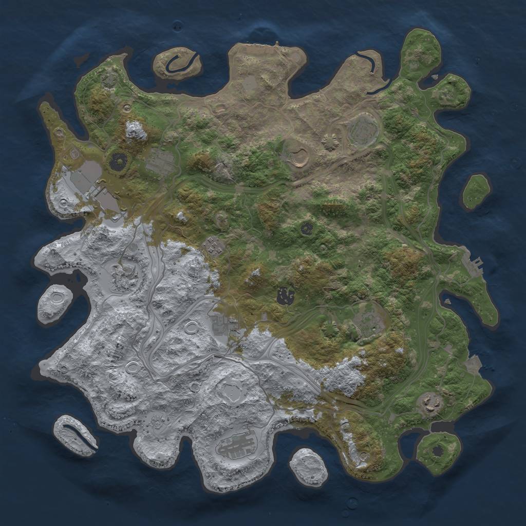 Rust Map: Procedural Map, Size: 4250, Seed: 1917214911, 19 Monuments