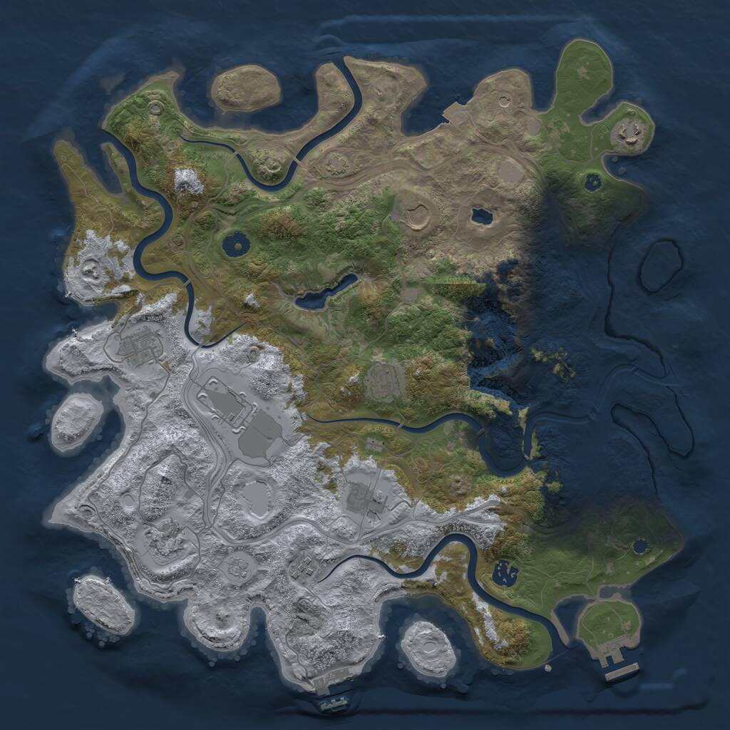 Rust Map: Procedural Map, Size: 4250, Seed: 1917214911, 15 Monuments