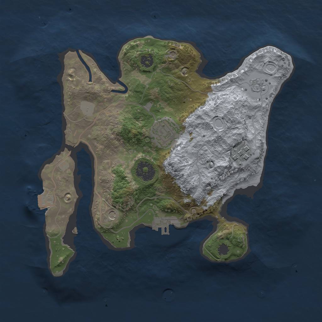 Rust Map: Procedural Map, Size: 2500, Seed: 6785291, 8 Monuments