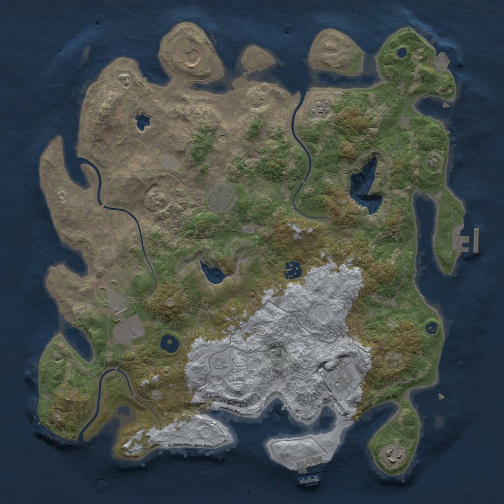 Rust Map: Procedural Map, Size: 4150, Seed: 729123819, 13 Monuments