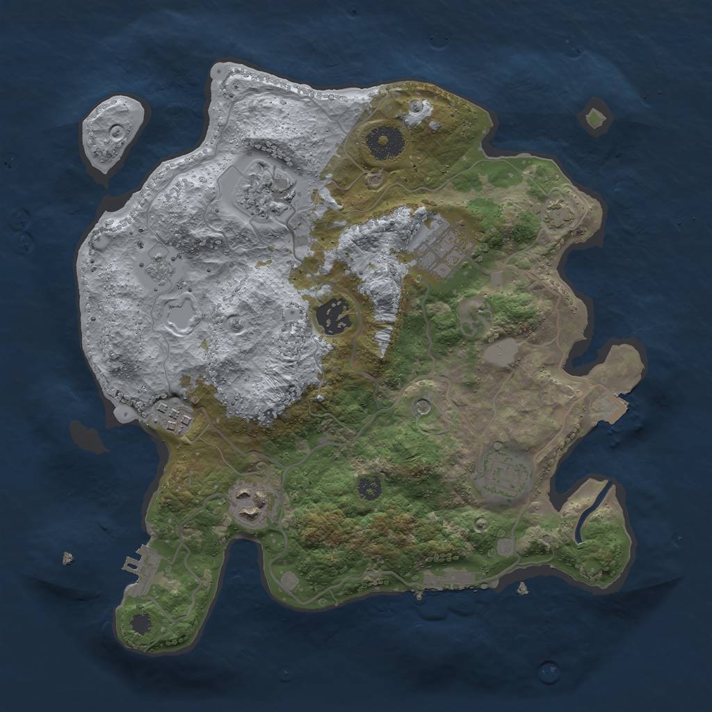 Rust Map: Procedural Map, Size: 3000, Seed: 1507208176, 14 Monuments