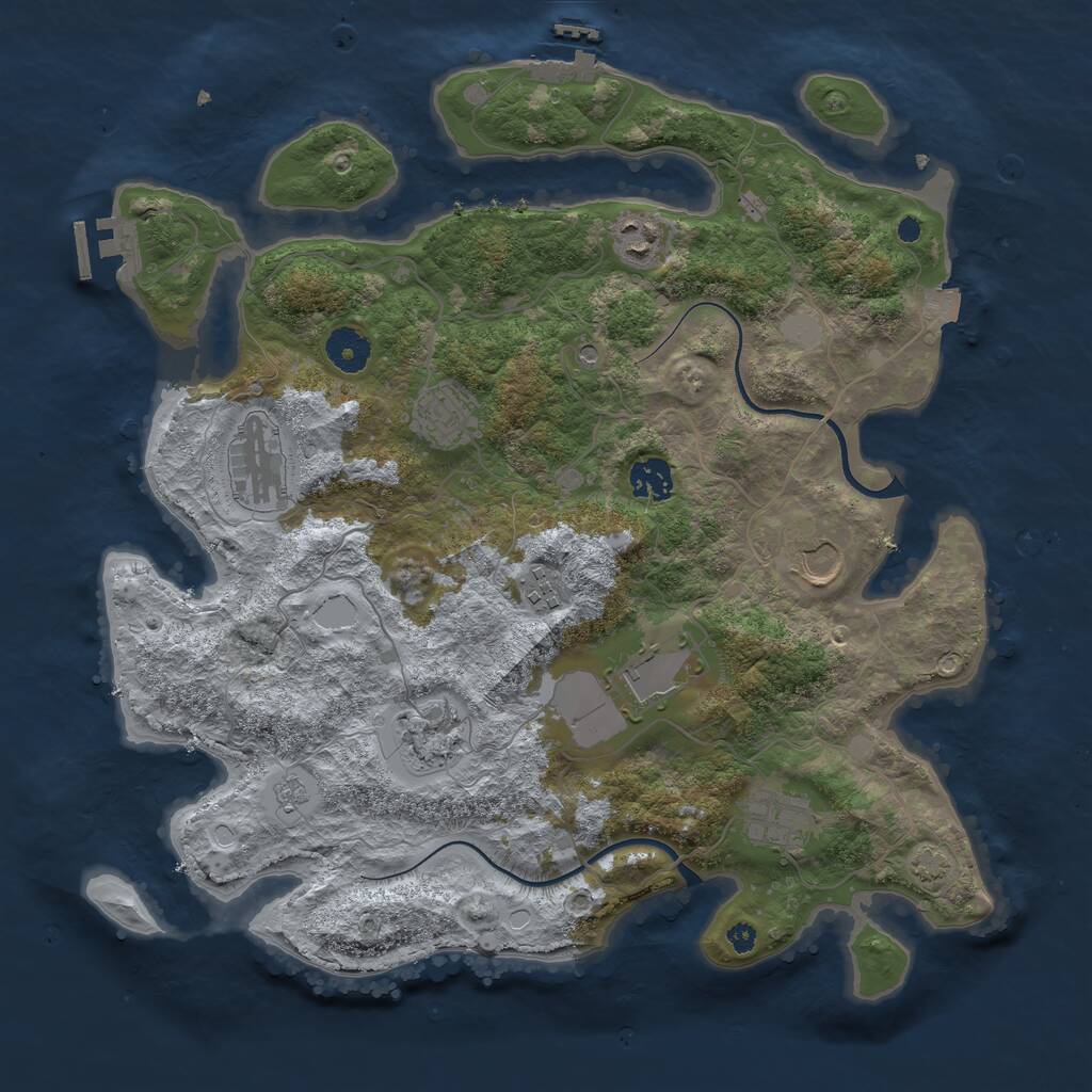Rust Map: Procedural Map, Size: 3750, Seed: 66481, 15 Monuments