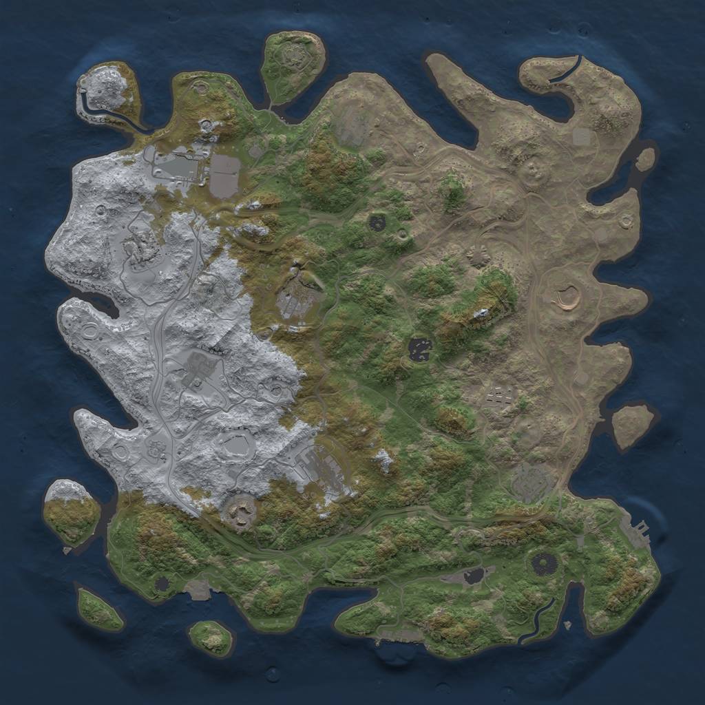 Rust Map: Procedural Map, Size: 4250, Seed: 759759402, 19 Monuments