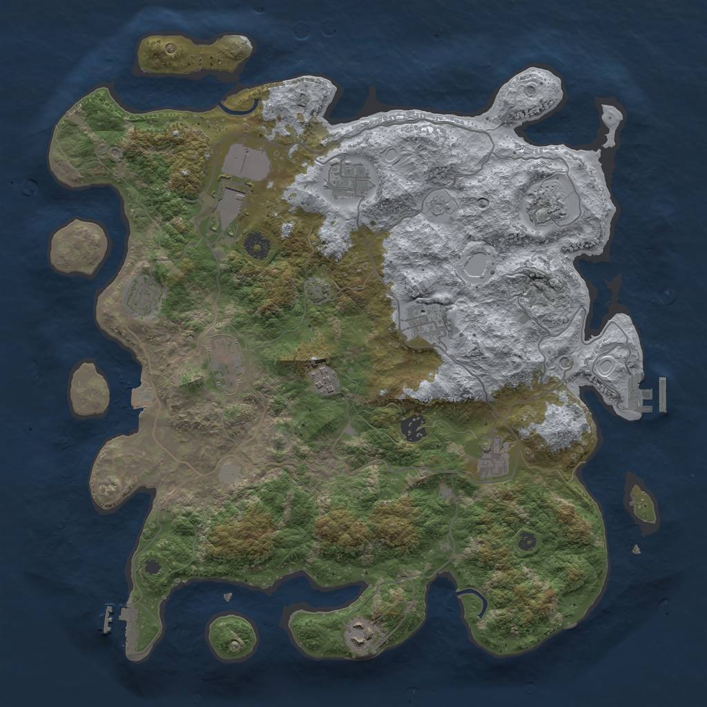 Rust Map: Procedural Map, Size: 4000, Seed: 5760, 18 Monuments