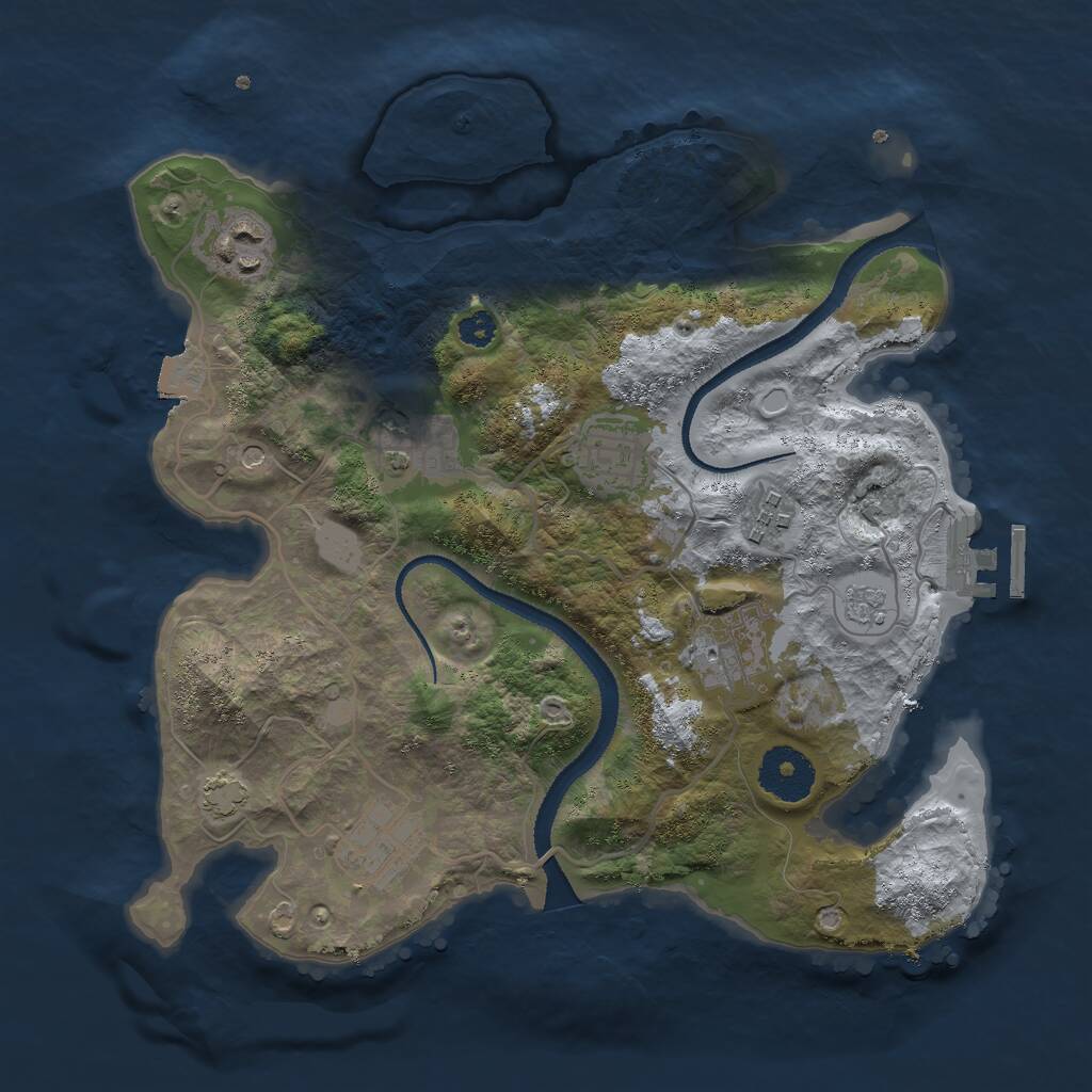 Rust Map: Procedural Map, Size: 3000, Seed: 7127, 11 Monuments
