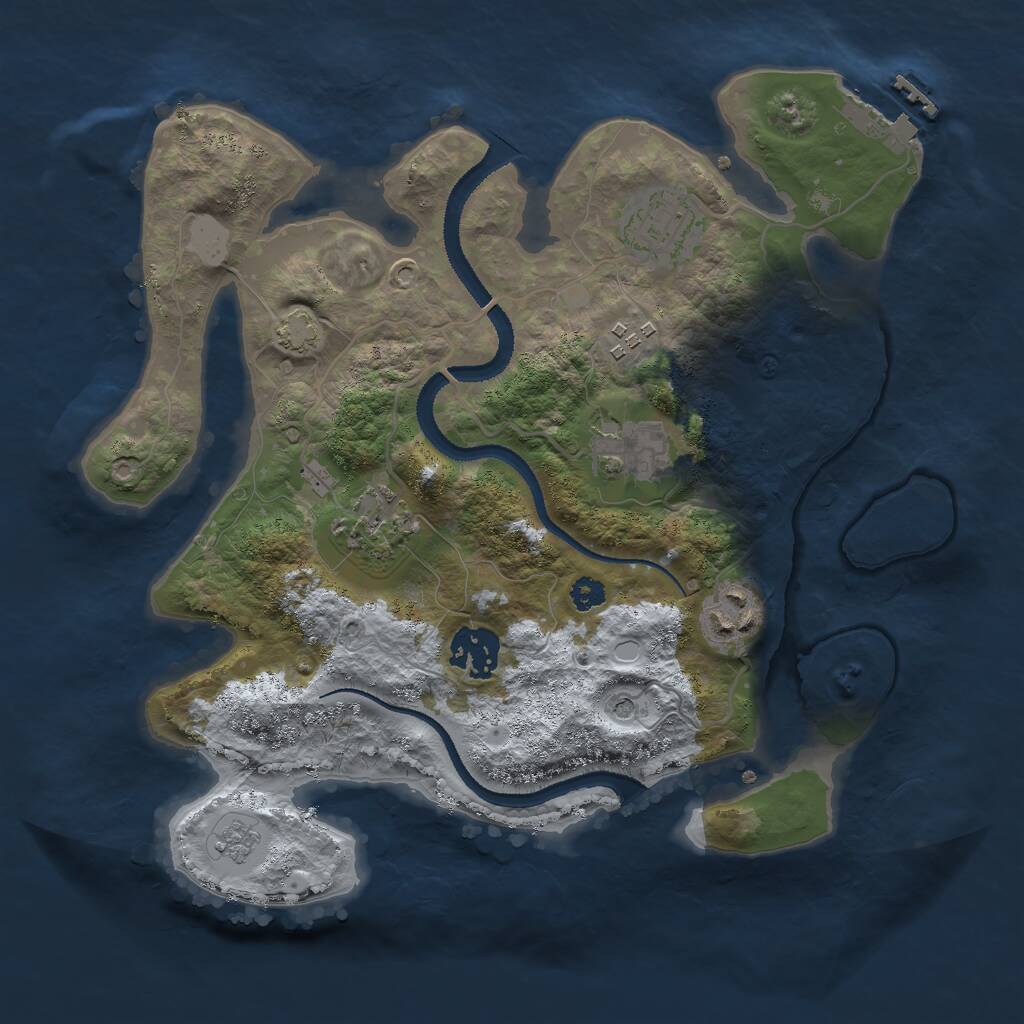 Rust Map: Procedural Map, Size: 3000, Seed: 28208, 11 Monuments