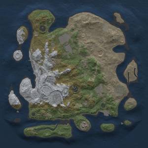 Thumbnail Rust Map: Procedural Map, Size: 3500, Seed: 2105554227, 15 Monuments