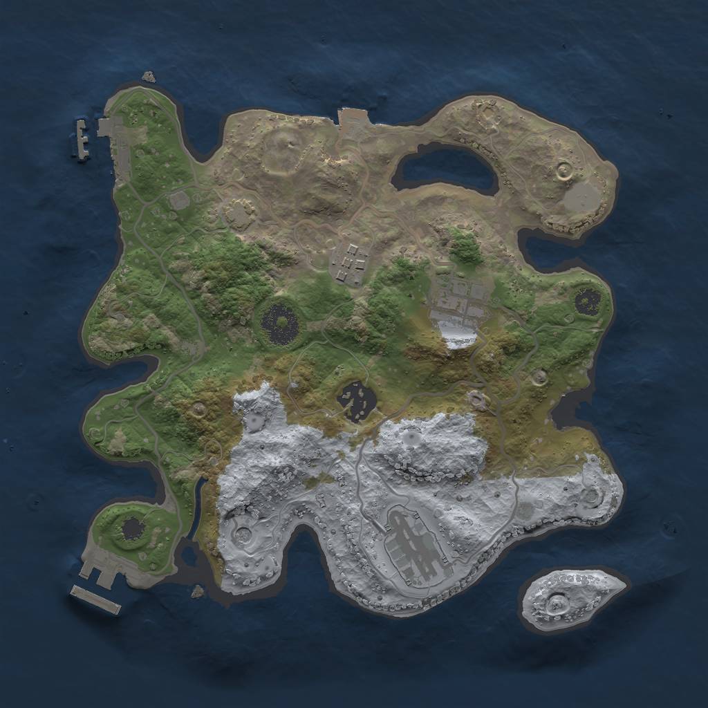 Rust Map: Procedural Map, Size: 2750, Seed: 1172946095, 11 Monuments