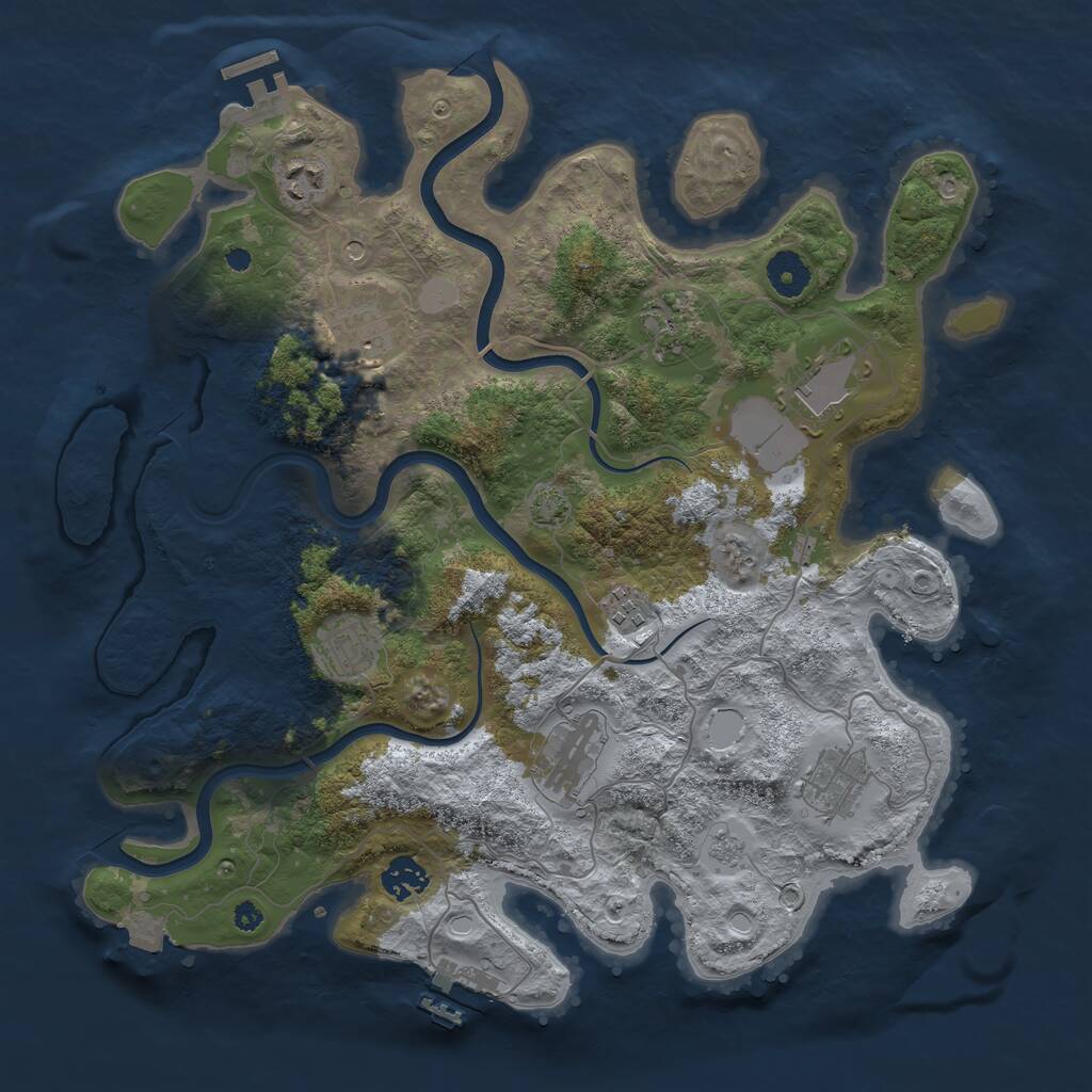 Rust Map: Procedural Map, Size: 3750, Seed: 95756833, 15 Monuments