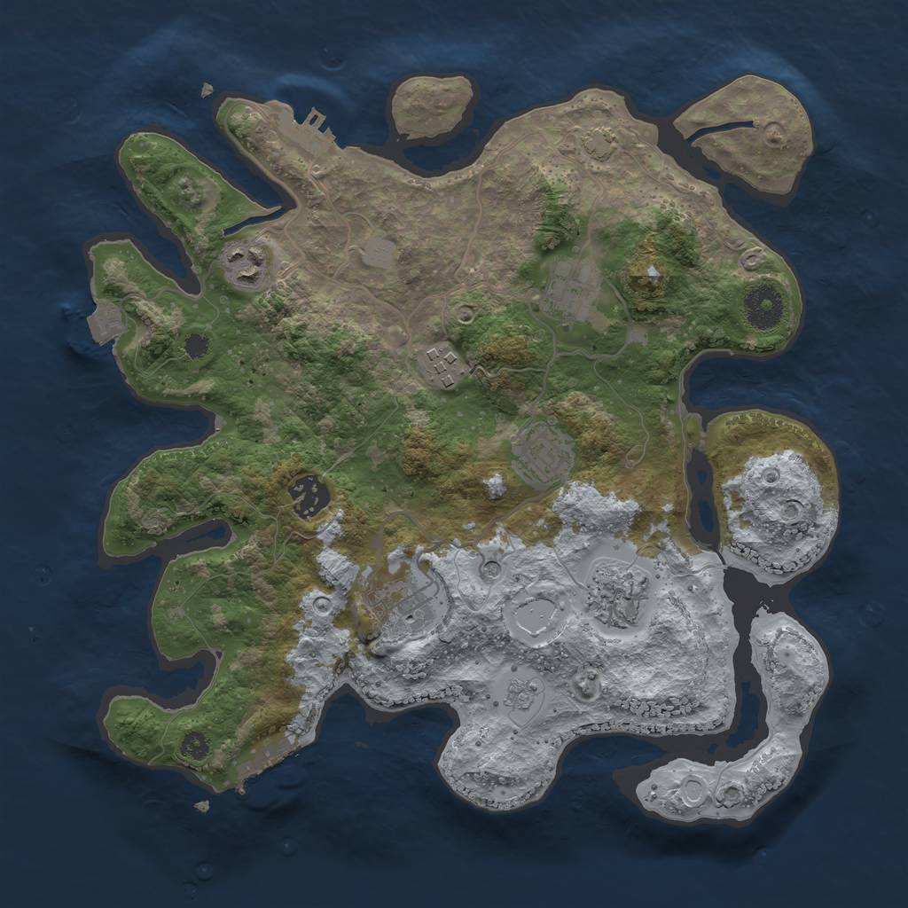 Rust Map: Procedural Map, Size: 3300, Seed: 12395, 15 Monuments