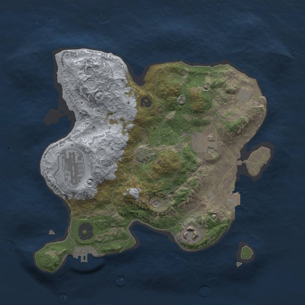 Rust Map: Procedural Map, Size: 2750, Seed: 437728926, 9 Monuments