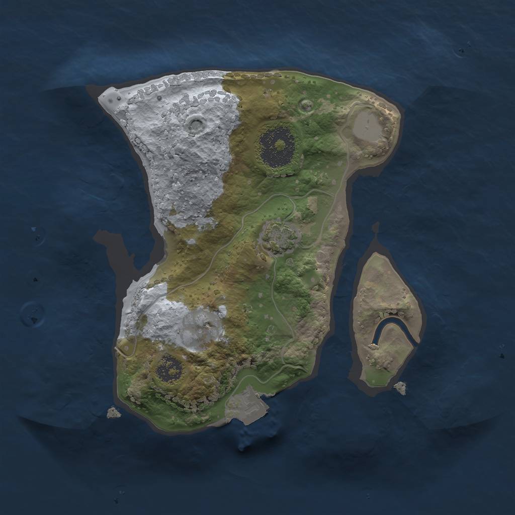 Rust Map: Procedural Map, Size: 2000, Seed: 590483698, 4 Monuments