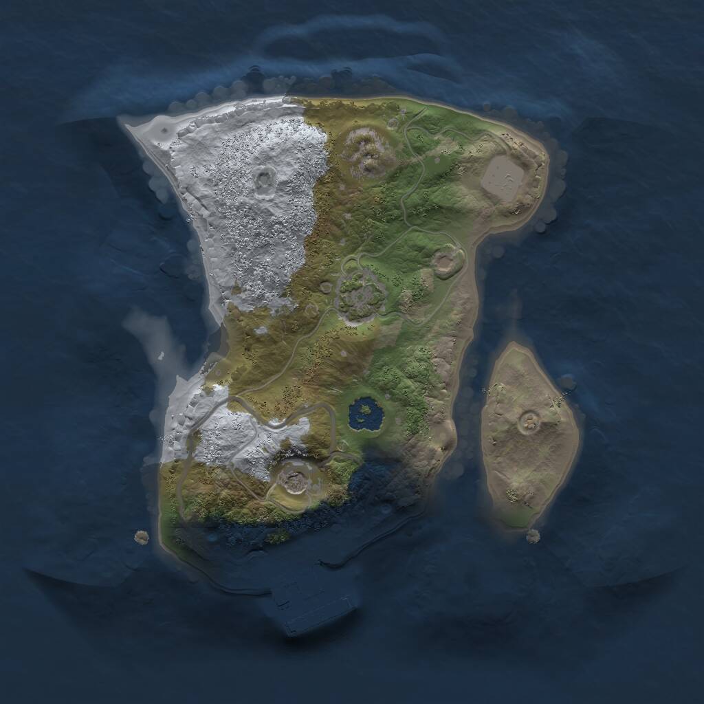 Rust Map: Procedural Map, Size: 2000, Seed: 590483698, 4 Monuments