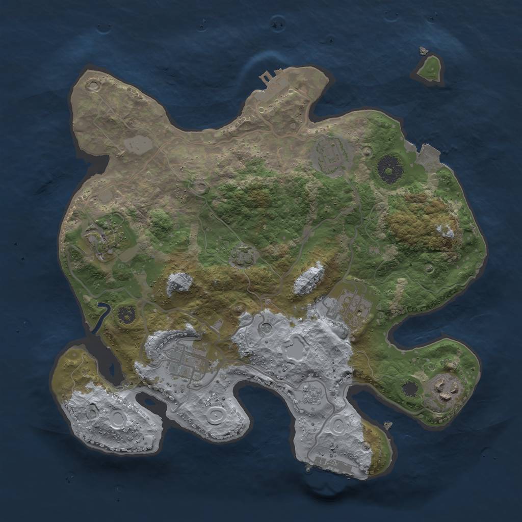 Rust Map: Procedural Map, Size: 3000, Seed: 8485609, 13 Monuments
