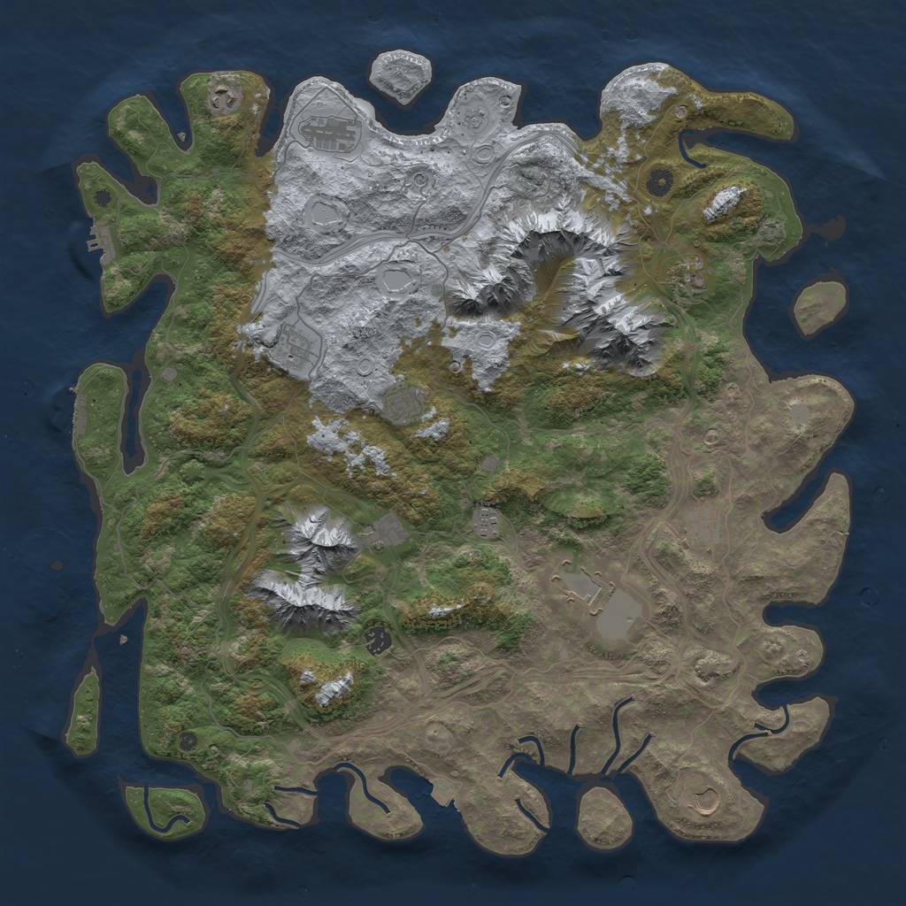 Rust Map: Procedural Map, Size: 5000, Seed: 226682299, 19 Monuments