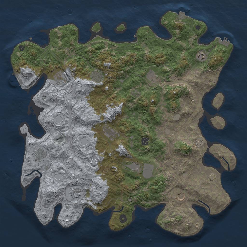 Rust Map: Procedural Map, Size: 4500, Seed: 860678203, 19 Monuments