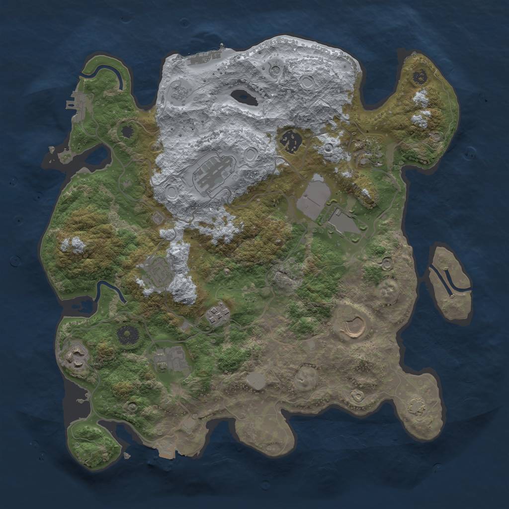 Rust Map: Procedural Map, Size: 3600, Seed: 1474321936, 17 Monuments