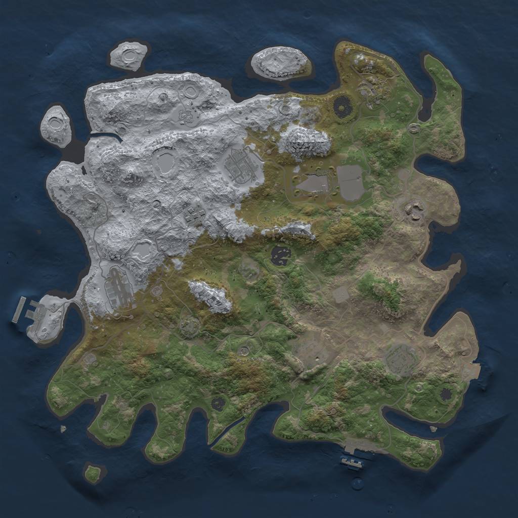 Rust Map: Procedural Map, Size: 3800, Seed: 5738, 17 Monuments