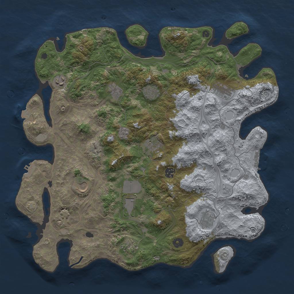 Rust Map: Procedural Map, Size: 4250, Seed: 1722841388, 19 Monuments