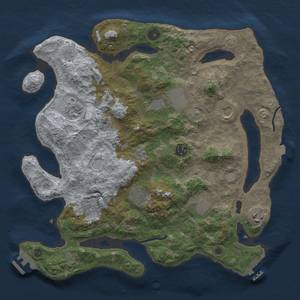 Thumbnail Rust Map: Procedural Map, Size: 3681, Seed: 1441133105, 17 Monuments